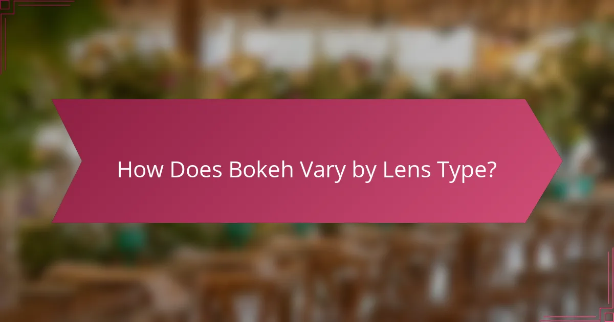 How Does Bokeh Vary by Lens Type?