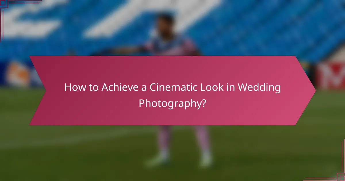 How to Achieve a Cinematic Look in Wedding Photography?