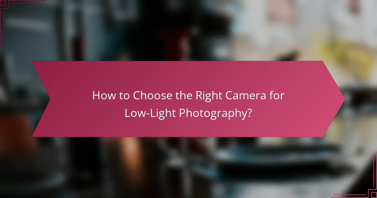 How to Choose the Right Camera for Low-Light Photography?