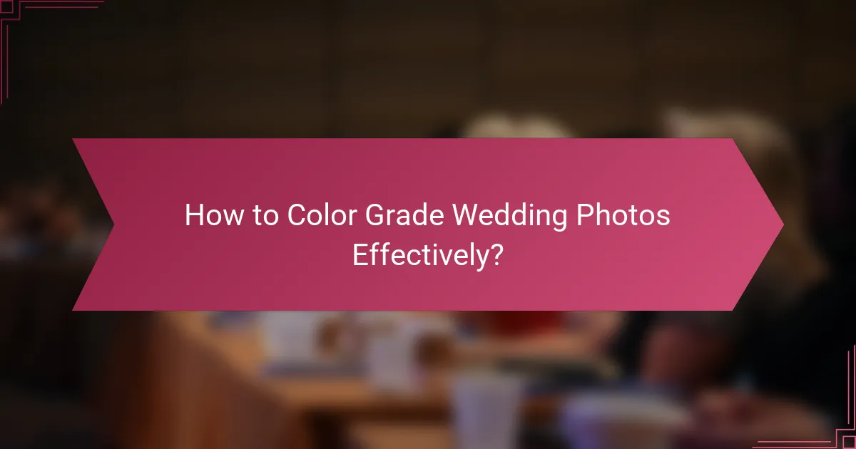 How to Color Grade Wedding Photos Effectively?
