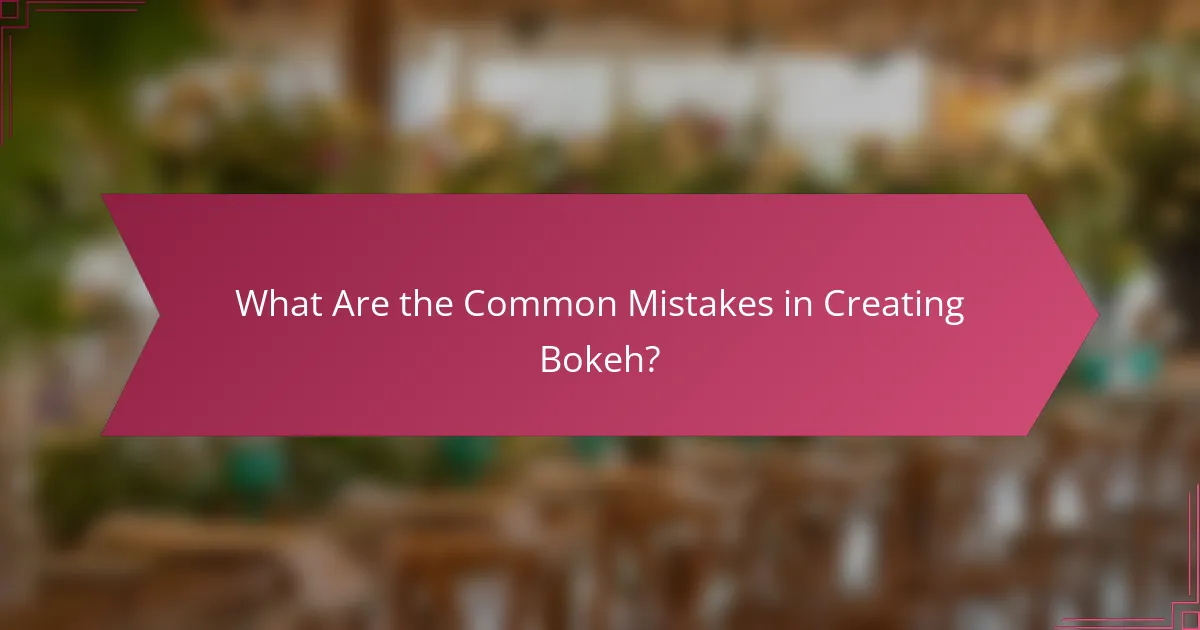 What Are the Common Mistakes in Creating Bokeh?