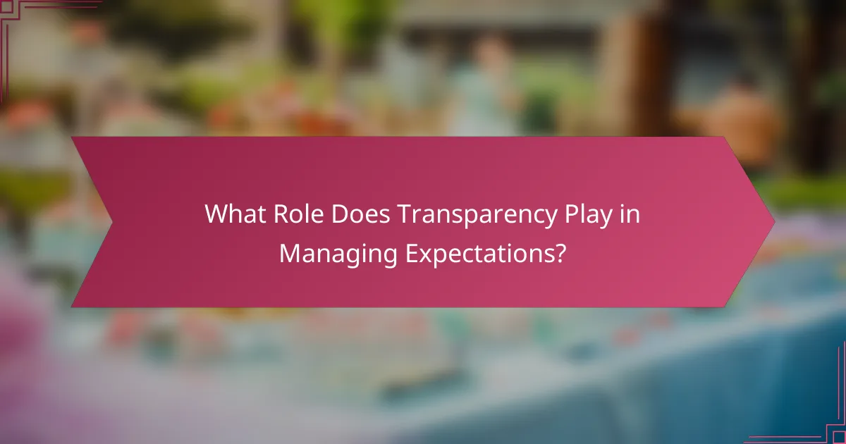 What Role Does Transparency Play in Managing Expectations?